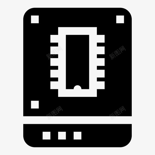 固态硬盘计算机硬件图标svg_新图网 https://ixintu.com 固态硬盘 固态驱动器 存储器 硬件 计算机