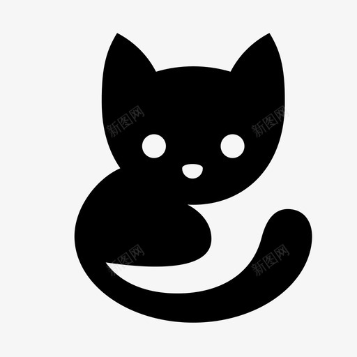 黑猫动物猫图标svg_新图网 https://ixintu.com 动物 宠物 小猫 猫 黑猫