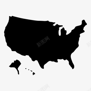 美国阿拉斯加国家地图图标图标