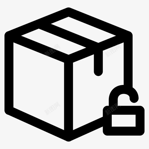 包裹解锁箱子纸板图标svg_新图网 https://ixintu.com 交付 包裹 包裹解锁 移动 箱子 纸板