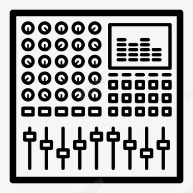 混音板音频音乐图标图标