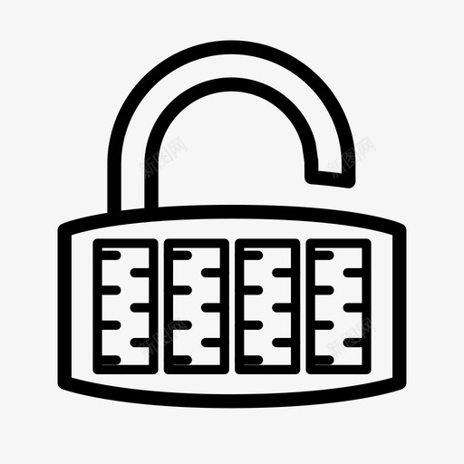 矩形组合锁挂锁密码图标svg_新图网 https://ixintu.com 安全 密码 挂锁 矩形组合锁 解锁 锁