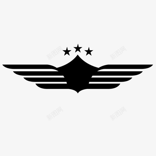 飞行员星翼徽章战斗机图标svg_新图网 https://ixintu.com 徽章 战斗机 飞行 飞行员星翼