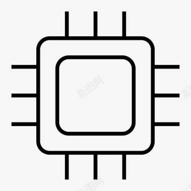 处理器芯片计算机部件图标图标