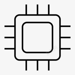 芯片部件处理器芯片计算机部件图标高清图片