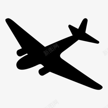 复古飞机航空公司飞行图标图标