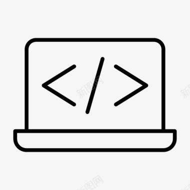 代码笔记本编码笔记本电脑屏幕图标图标