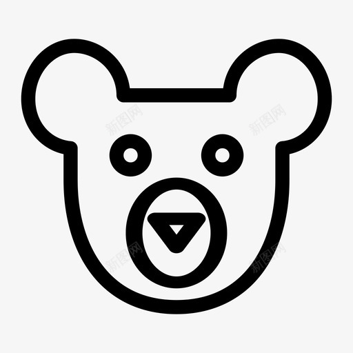 熊动物卡通图标svg_新图网 https://ixintu.com 动物 卡通 头 熊 脸