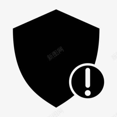 安全警告防御安全徽章图标图标