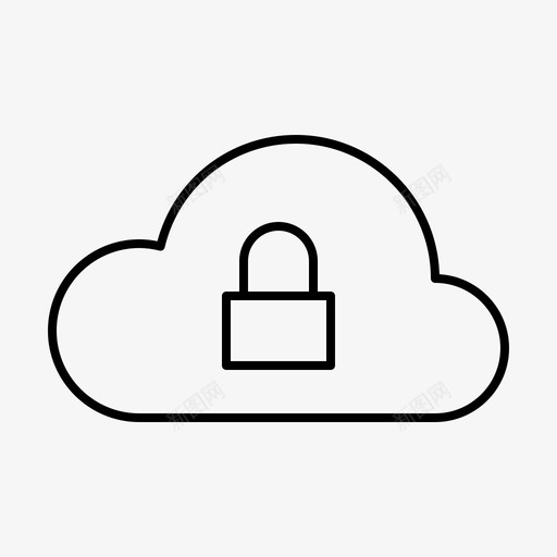 锁定云计算机硬件图标svg_新图网 https://ixintu.com 技术 服务 硬件 计算机 计算机支持 软件 锁定云