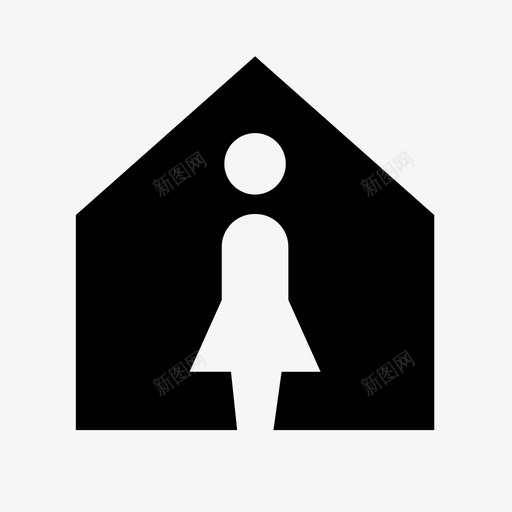 一个人在家女孩房子图标svg_新图网 https://ixintu.com 一个人在家 女孩 孤独 房子