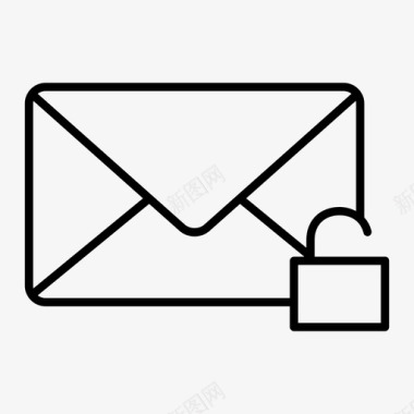 电子邮件解锁电子邮件收件箱图标图标