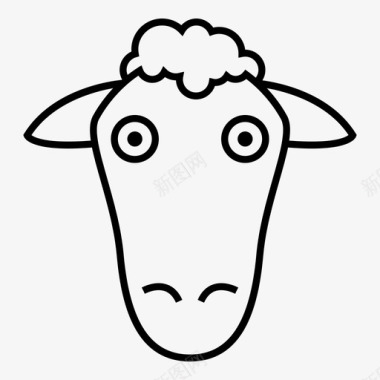 羊头动物食物图标图标