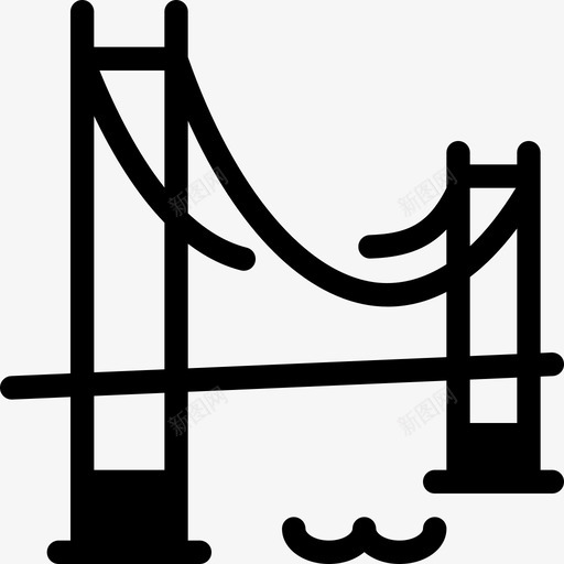 金门大桥建筑施工图标svg_新图网 https://ixintu.com 地点立体图标 建筑 施工 金门大桥