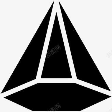 六角锥线形状图标图标