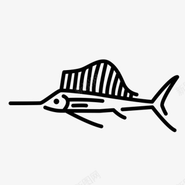 帆鱼鱼钓鱼图标图标