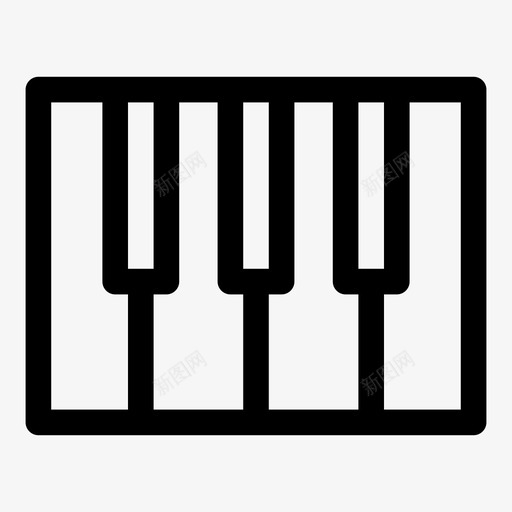 钢琴键乐器midi图标svg_新图网 https://ixintu.com midi 乐器 纯线条 钢琴键 音乐