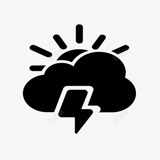 雷雨云闪电图标svg_新图网 https://ixintu.com 云 闪电 隧道 雨 雷雨