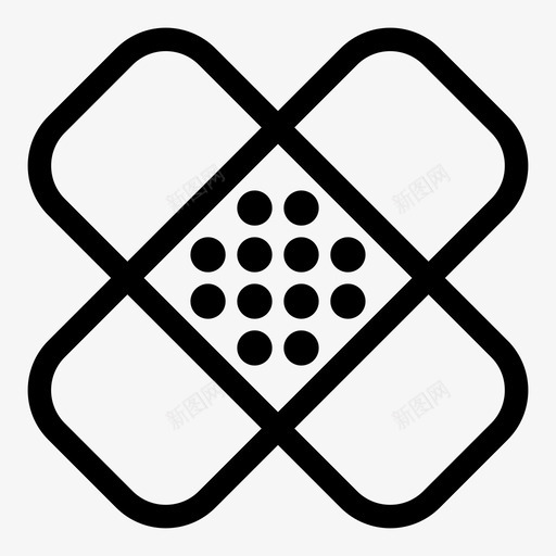 绷带粘合剂覆盖物图标svg_新图网 https://ixintu.com 医用 粘合剂 绷带 胶带 补丁 覆盖物