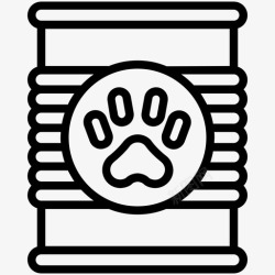 亮出爪子的猫猫粮罐头食品蛴螬图标高清图片