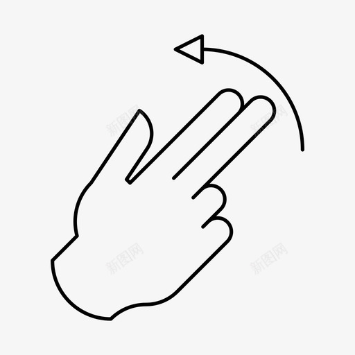向左滑动手指手势图标svg_新图网 https://ixintu.com 向左滑动 手 手势 手指 点击左
