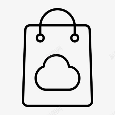 云购物袋电子商务网上购物车图标图标
