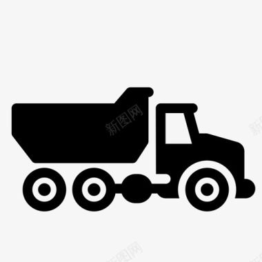 自卸车卡车运输土壤图标图标