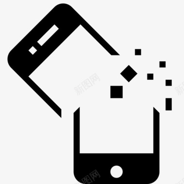 损坏的智能手机iphone移动图标图标