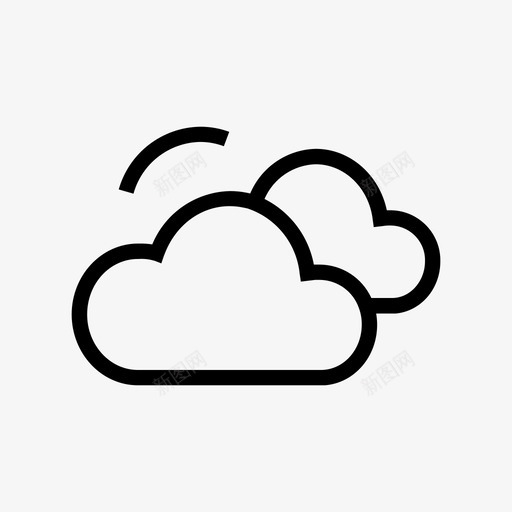 多云不下雨天气图标svg_新图网 https://ixintu.com 不下雨 多云 天气 移动的云