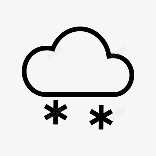 降雪大气云图标svg_新图网 https://ixintu.com 云 大气 天气 降雪