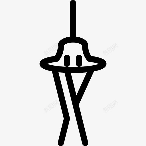 西雅图太空针建筑地点图标svg_新图网 https://ixintu.com 地点 地点线图标 建筑 西雅图太空针