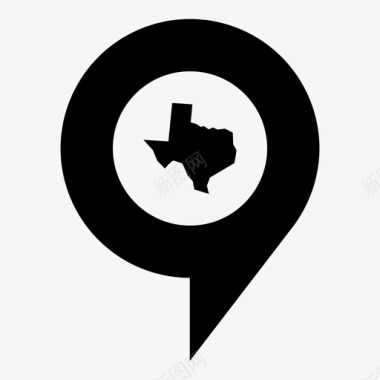 德克萨斯州美国地图图标图标