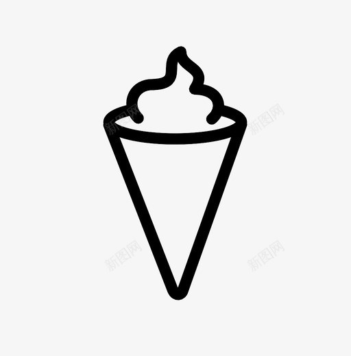 冰淇淋筒甜点糖果图标svg_新图网 https://ixintu.com 冰淇淋筒 华夫饼筒 甜点 糖果 食物