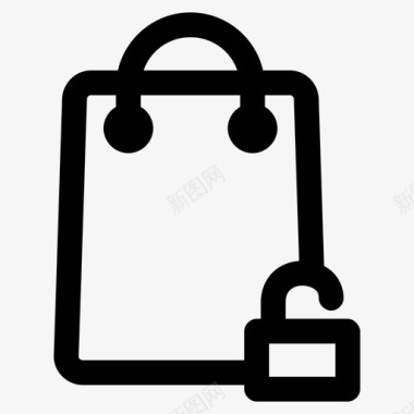 购物袋解锁购买钱包图标图标