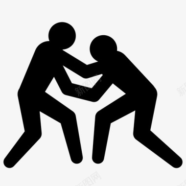 摔跤运动员格斗图标图标