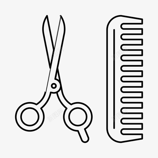 剪刀和梳子美容发型图标svg_新图网 https://ixintu.com 剪刀和梳子 发型 旅游酒店 美容