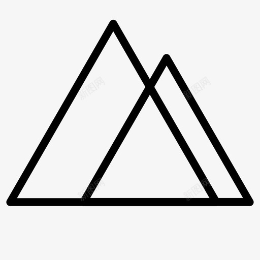 三角形抽象几何图标svg_新图网 https://ixintu.com 三角形 几何 形状 抽象 抽象三角形 直线