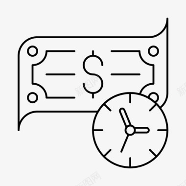时间为金钱业务现金图标图标