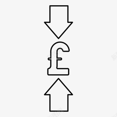 英镑货币下跌图标图标