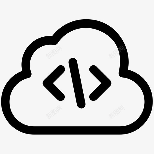 云编程云编码云计算图标svg_新图网 https://ixintu.com html编码 云html 云编码 云编程 云计算 云计算可爱图标