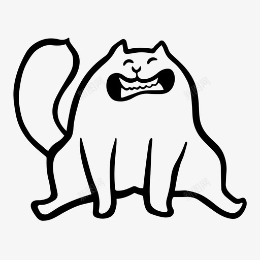 猫动物快乐图标svg_新图网 https://ixintu.com 动物 小猫 微笑 快乐 猫