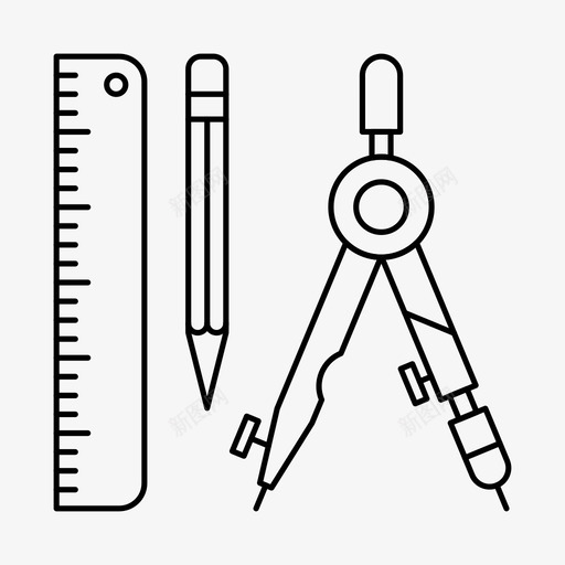 工具蓝图指南针图标svg_新图网 https://ixintu.com 尺子 建筑 房子 指南针 蓝图 设计工具 铅笔
