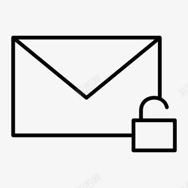 电子邮件解锁信封信件图标图标
