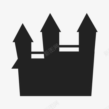 城堡堡垒万圣节图标图标