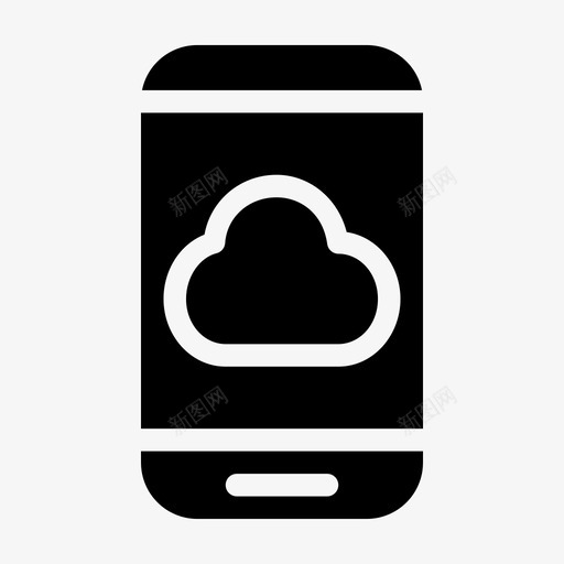 智能手机云手机云服务图标svg_新图网 https://ixintu.com 云服务 手机 智能手机云 触摸屏 通知