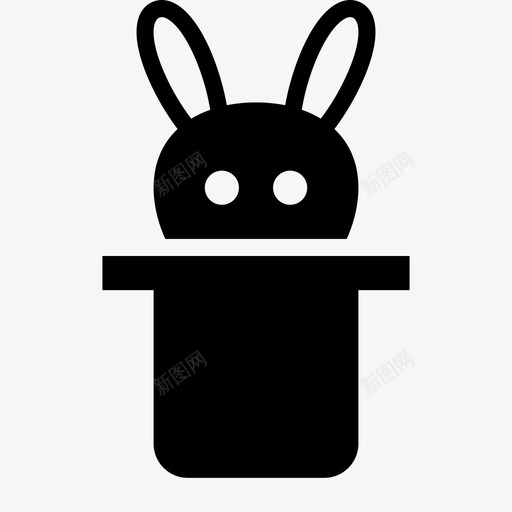 魔法兔子帽子图标svg_新图网 https://ixintu.com 兔子 帽子 幻觉 运动和娱乐雕文 魔法