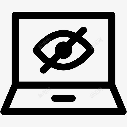 笔记本电脑眼睛远程连接图标svg_新图网 https://ixintu.com 安全手表 屏幕 犯罪和安全可爱的图标 眼睛 笔记本电脑 远程连接