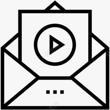 视频消息电子邮件信件图标图标
