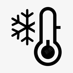 冬季温度冷冻温度计低温冷冻图标高清图片