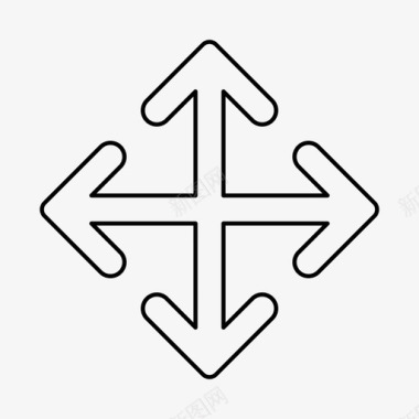 箭头十字路口方向图标图标